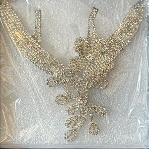 Elegant Silver Crystal Necklace & earrings set